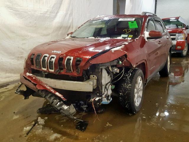 1C4PJMCB8FW672653 - 2015 JEEP CHEROKEE L BURGUNDY photo 2