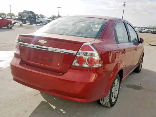 KL1TD5DEXAB087794 - 2010 CHEVROLET AVEO LS RED photo 4