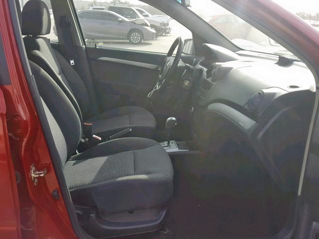 KL1TD5DEXAB087794 - 2010 CHEVROLET AVEO LS RED photo 5