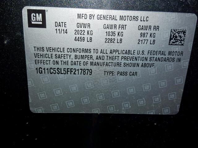 1G11C5SL5FF217879 - 2015 CHEVROLET MALIBU 1LT 黑色 照片 10