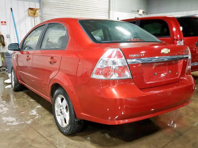 KL1TG56687B106803 - 2007 CHEVROLET AVEO LT RED photo 3