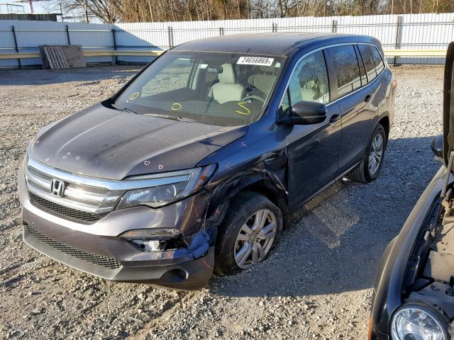 5FNYF5H1XGB006704 - 2016 HONDA PILOT LX BLUE photo 9