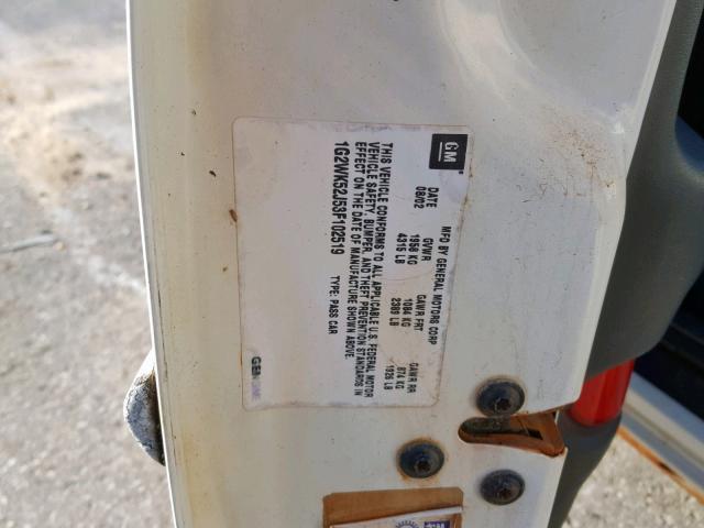 1G2WK52J53F102519 - 2003 PONTIAC GRAND PRIX WHITE photo 10