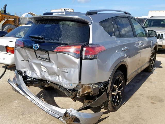 JTMJJREV0HD086277 - 2017 TOYOTA RAV4 HV SE SILVER photo 4