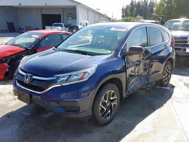 2HKRM4H45GH696166 - 2016 HONDA CR-V SE BLUE photo 2