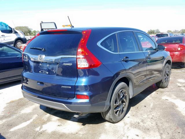 2HKRM4H45GH696166 - 2016 HONDA CR-V SE BLUE photo 4