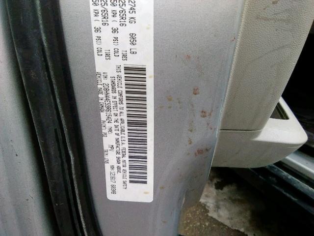 2D8HN44E59R615424 - 2009 DODGE GRAND CARA SILVER photo 10