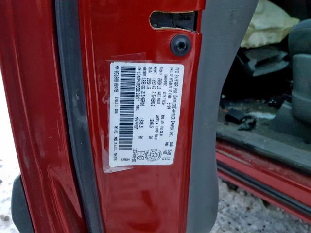 1D4GP45R85B193277 - 2005 DODGE CARAVAN SX RED photo 10