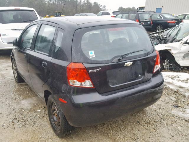 KL1TD66617B704388 - 2007 CHEVROLET AVEO BASE BLACK photo 3