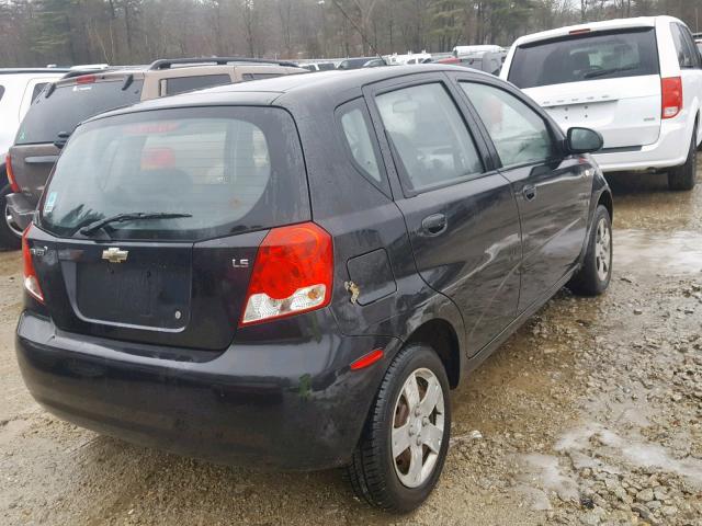 KL1TD66617B704388 - 2007 CHEVROLET AVEO BASE BLACK photo 4