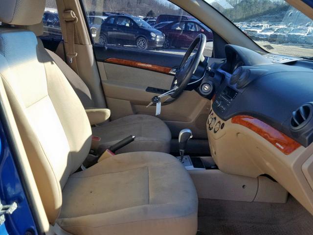 KL1TD5DE5AB132561 - 2010 CHEVROLET AVEO LS BLUE photo 5