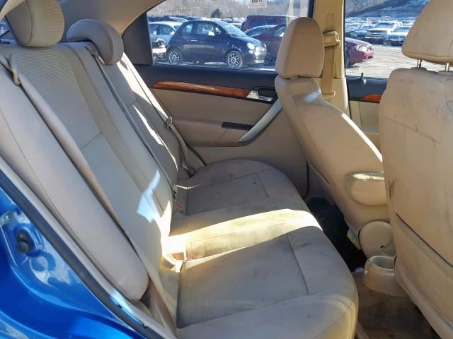 KL1TD5DE5AB132561 - 2010 CHEVROLET AVEO LS BLUE photo 6