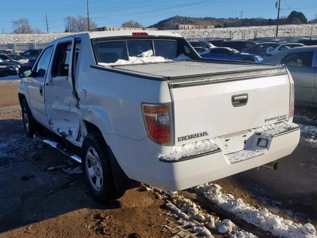 2HJYK16266H548046 - 2006 HONDA RIDGELINE WHITE photo 3