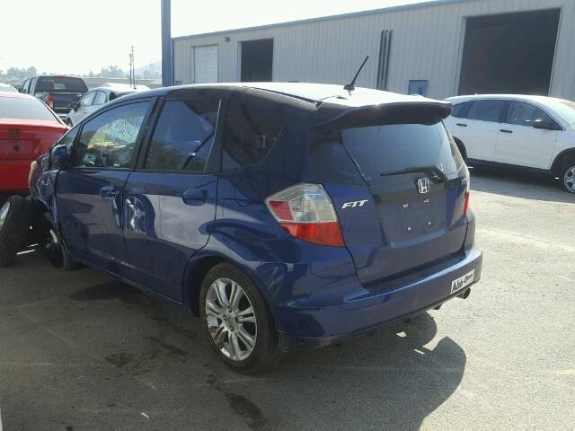 JHMGE88429S011779 - 2009 HONDA FIT SPORT BLUE photo 3