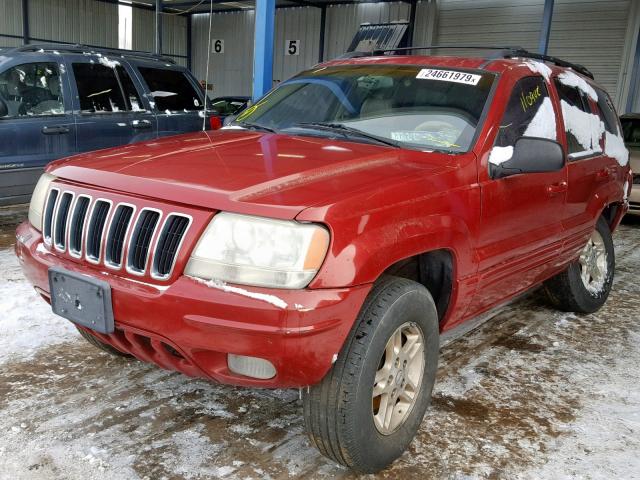 1J4GW58S11C720031 - 2001 JEEP GRAND CHER RED photo 2