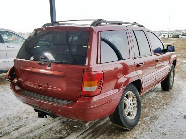 1J4GW58S11C720031 - 2001 JEEP GRAND CHER RED photo 4