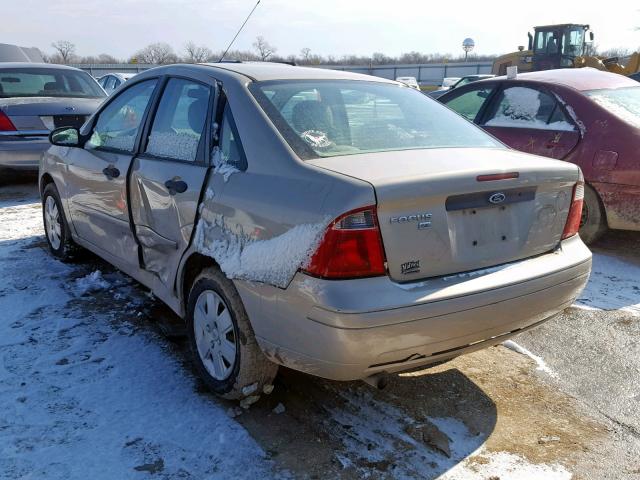 1FAHP34N37W148890 - 2007 FORD FOCUS ZX4 TAN photo 3