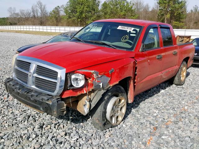 1D7HE48K76S584434 - 2006 DODGE DAKOTA QUA RED photo 2