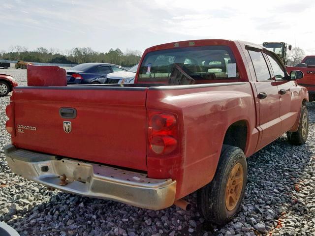 1D7HE48K76S584434 - 2006 DODGE DAKOTA QUA RED photo 4