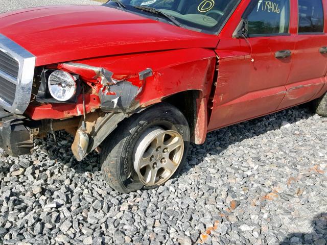 1D7HE48K76S584434 - 2006 DODGE DAKOTA QUA RED photo 9