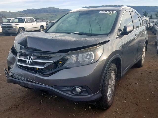 2HKRM4H70DH604256 - 2013 HONDA CR-V EXL GRAY photo 2