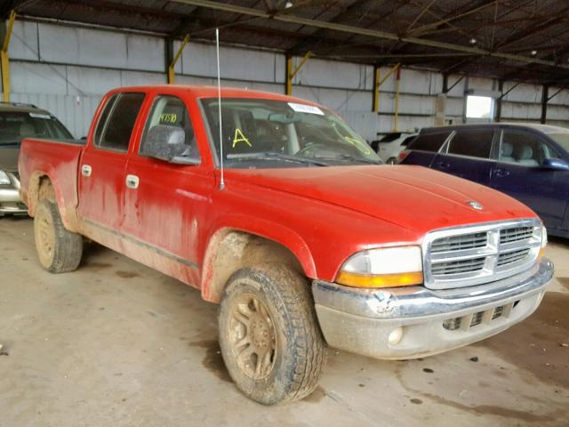 1D7HG48N24S695815 - 2004 DODGE DAKOTA QUA RED photo 1