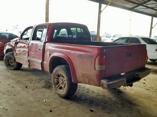 1D7HG48N24S695815 - 2004 DODGE DAKOTA QUA RED photo 3