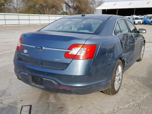 1FAHP2EW4AG140025 - 2010 FORD TAURUS SEL BLUE photo 4