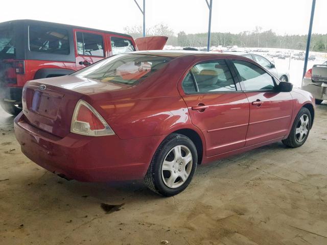 3FAHP06Z67R108403 - 2007 FORD FUSION S RED photo 4