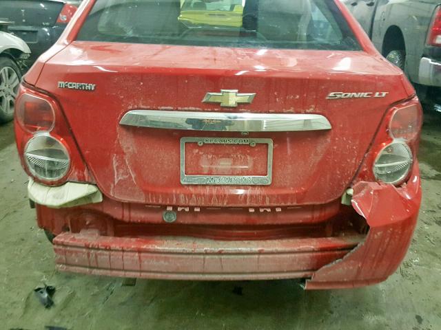 1G1JC5SH7F4776632 - 2015 CHEVROLET SONIC LT RED photo 9