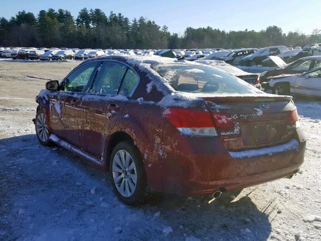 4S3BMDK6XB2228634 - 2011 SUBARU LEGACY 3.6 RED photo 3