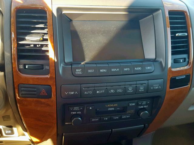 JTJBT20X770141230 - 2007 LEXUS GX 470 GRAY photo 9