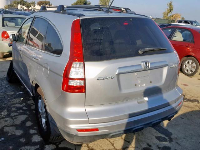 JHLRE4H73AC009408 - 2010 HONDA CR-V EXL SILVER photo 3