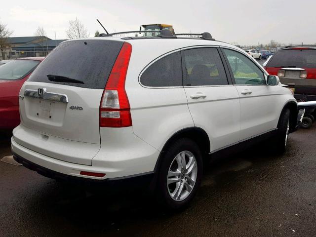 5J6RE4H71BL083340 - 2011 HONDA CR-V EXL WHITE photo 4