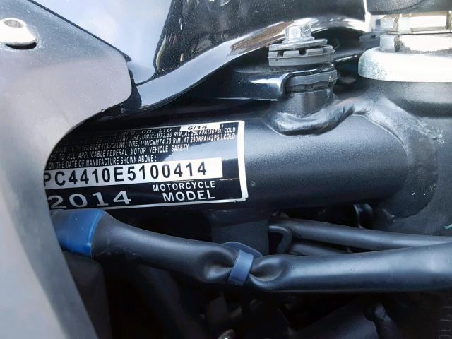 MLHPC4410E5100414 - 2014 HONDA CBR500 R BLACK photo 10