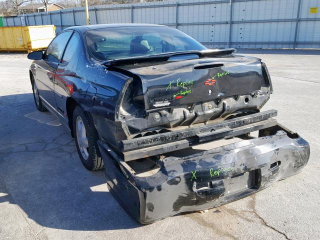 2G1WX12KX39394183 - 2003 CHEVROLET MONTE CARL BLACK photo 3