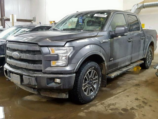 1FTEW1EG1HFB00231 - 2017 FORD F150 SUPER GRAY photo 2