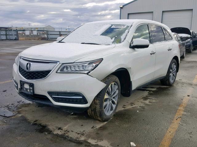 5FRYD4H47FB004965 - 2015 ACURA MDX TECHNO WHITE photo 2