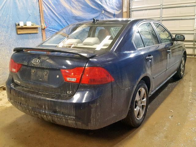 KNAGE228195356839 - 2009 KIA OPTIMA LX BLUE photo 4