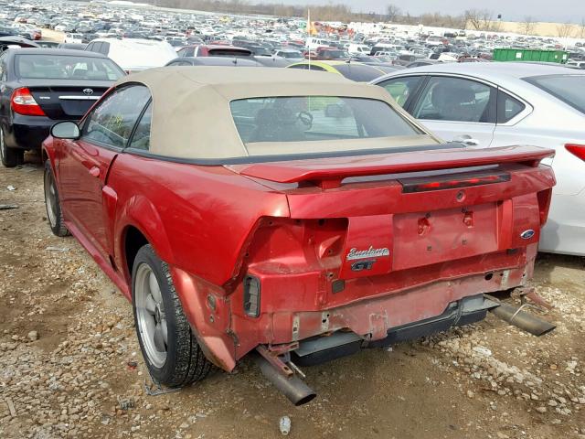 1FAFP45X82F191756 - 2002 FORD MUSTANG GT RED photo 3