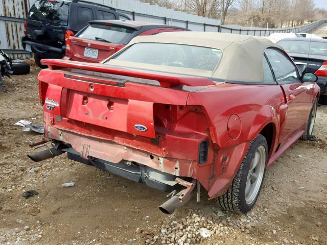 1FAFP45X82F191756 - 2002 FORD MUSTANG GT RED photo 4