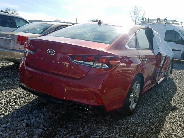 5NPE34AF1JH648572 - 2018 HYUNDAI SONATA SPO RED photo 4