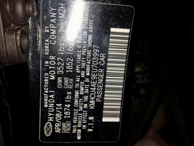 KMHCU4AE9EU703997 - 2014 HYUNDAI ACCENT GLS Qara foto 10