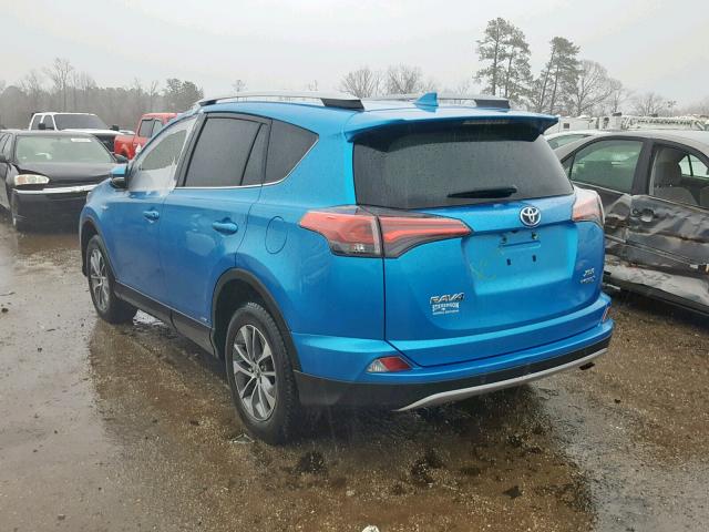 JTMRJREV4HD128596 - 2017 TOYOTA RAV4 HV LE BLUE photo 3