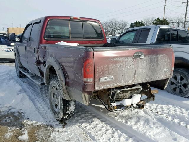 1FTWW31P05EC80356 - 2005 FORD F350 SRW S MAROON photo 3