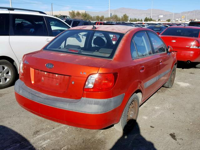 KNADE123166100305 - 2006 KIA RIO RED photo 4