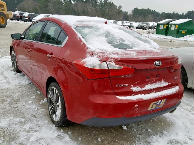 KNAFX4A80E5083826 - 2014 KIA FORTE EX RED photo 3