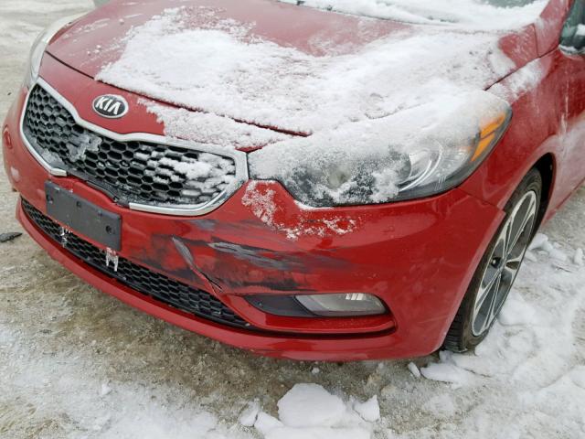 KNAFX4A80E5083826 - 2014 KIA FORTE EX RED photo 9