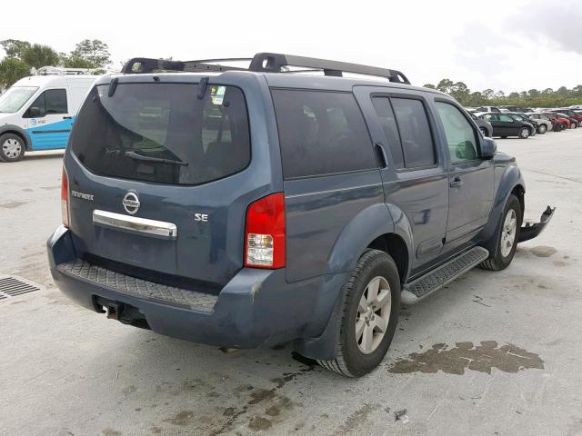 5N1AR18U28C661932 - 2008 NISSAN PATHFINDER BLUE photo 4