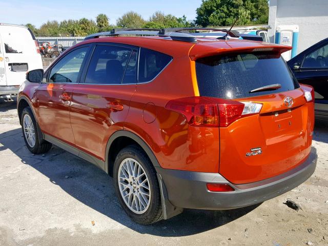 JTMWFREV3FJ042344 - 2015 TOYOTA RAV4 XLE ORANGE photo 3